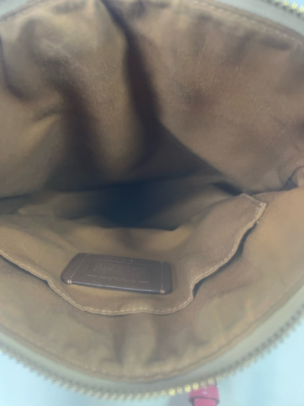 COACH C1554 - ROWAN FILE BAG IN SIGNATURE CANVAS /KHAKI/PINK CROSSBODY - Picture 9 of 12